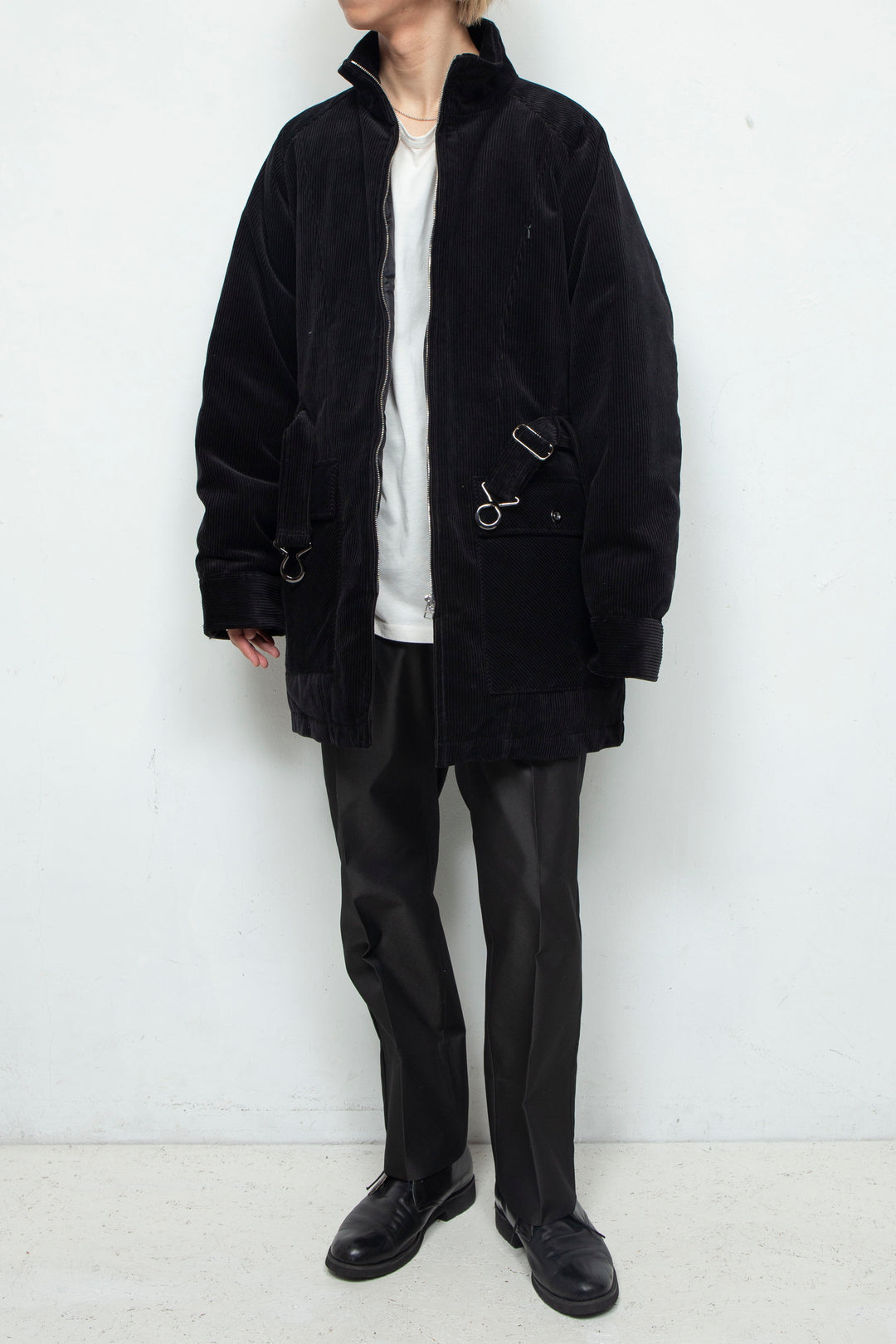 "KATAHDIN" Corduroy Down Half Coat BLACK