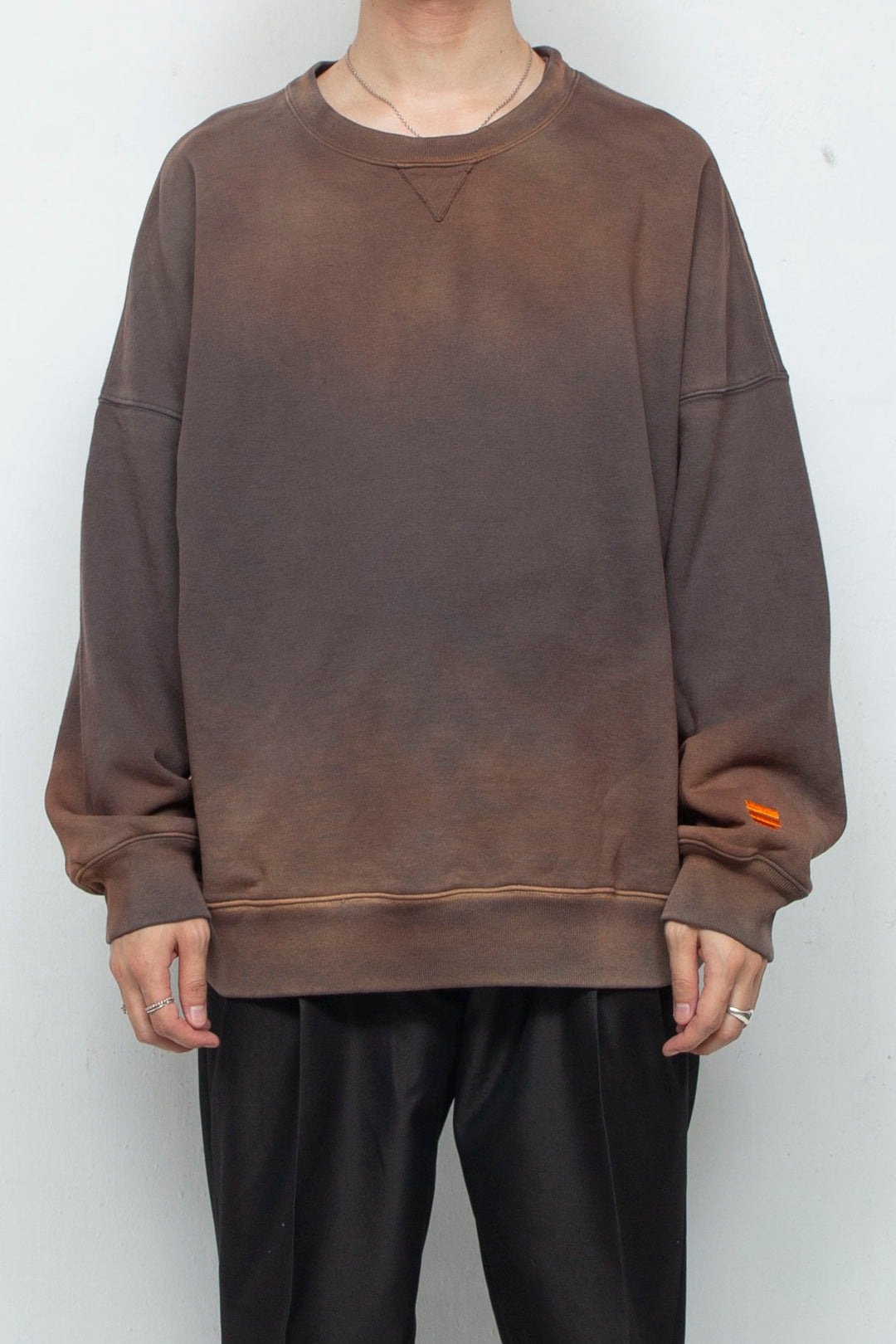 FADDED DROPPED SWEATSHIRT DARK BROWN