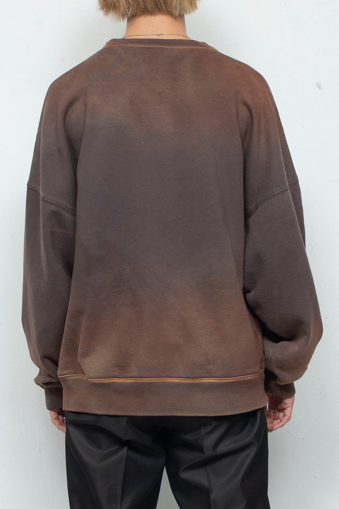 FADDED DROPPED SWEATSHIRT DARK BROWN