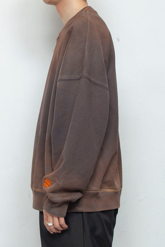 FADDED DROPPED SWEATSHIRT DARK BROWN