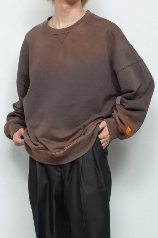 FADDED DROPPED SWEATSHIRT DARK BROWN