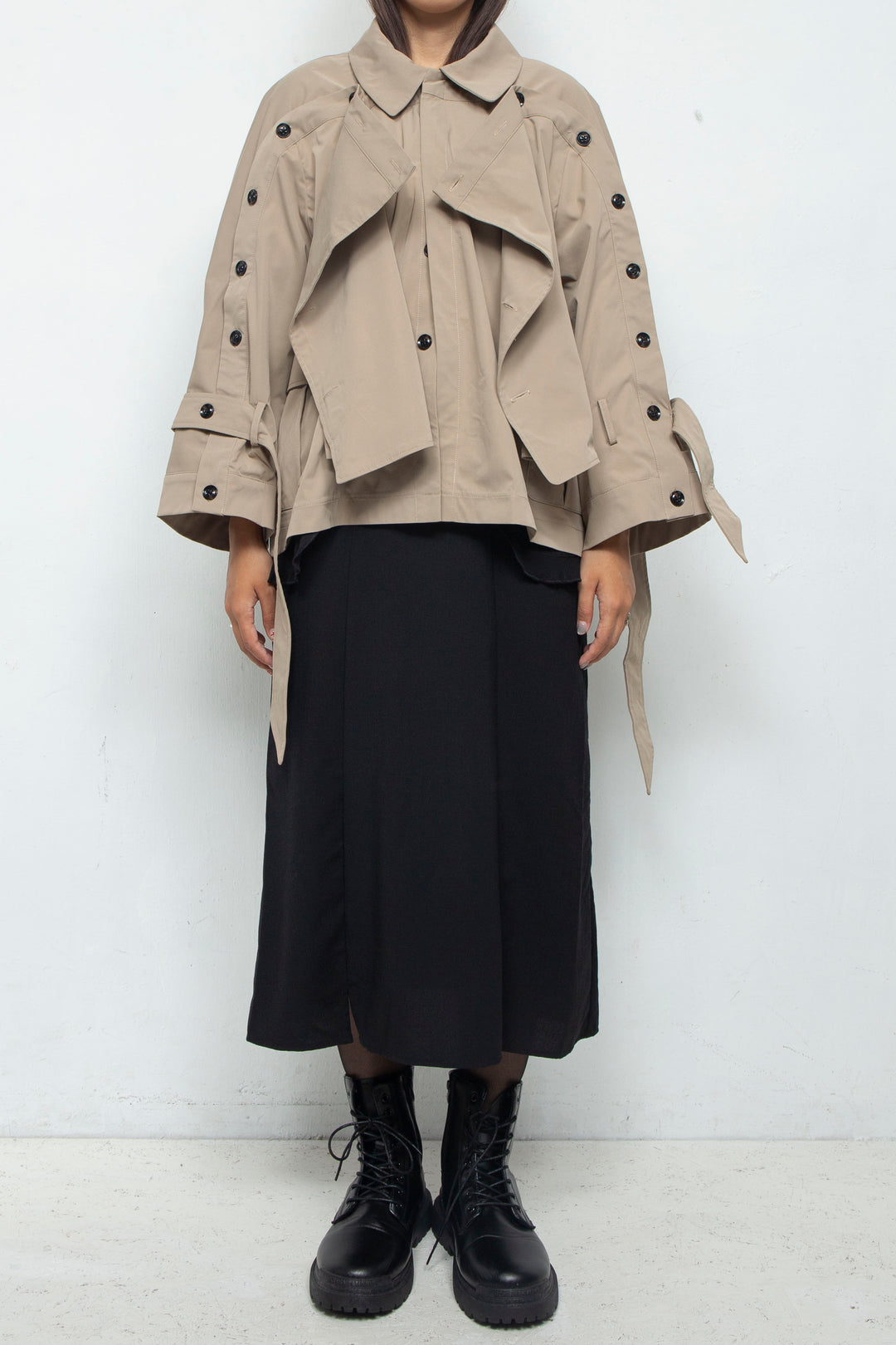 2way short trench coat Beige