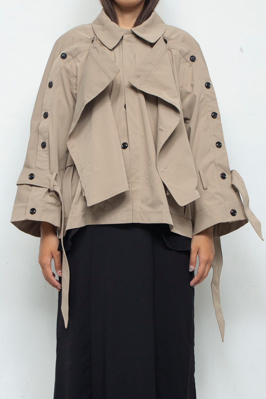 2way short trench coat Beige