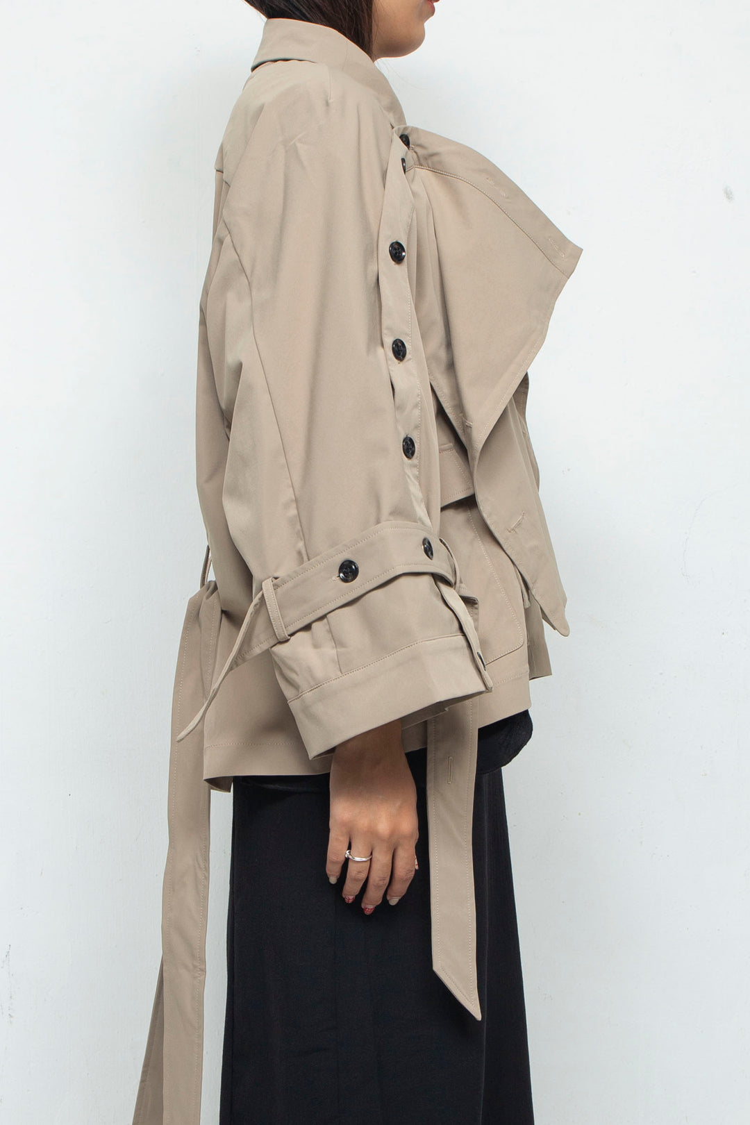 2way short trench coat Beige