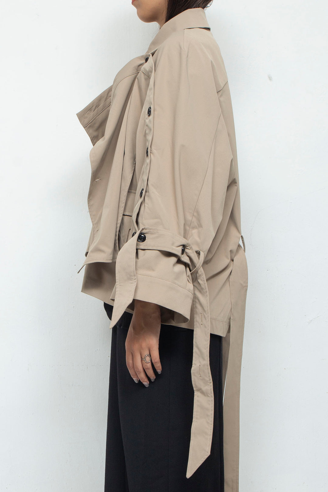 2way short trench coat Beige