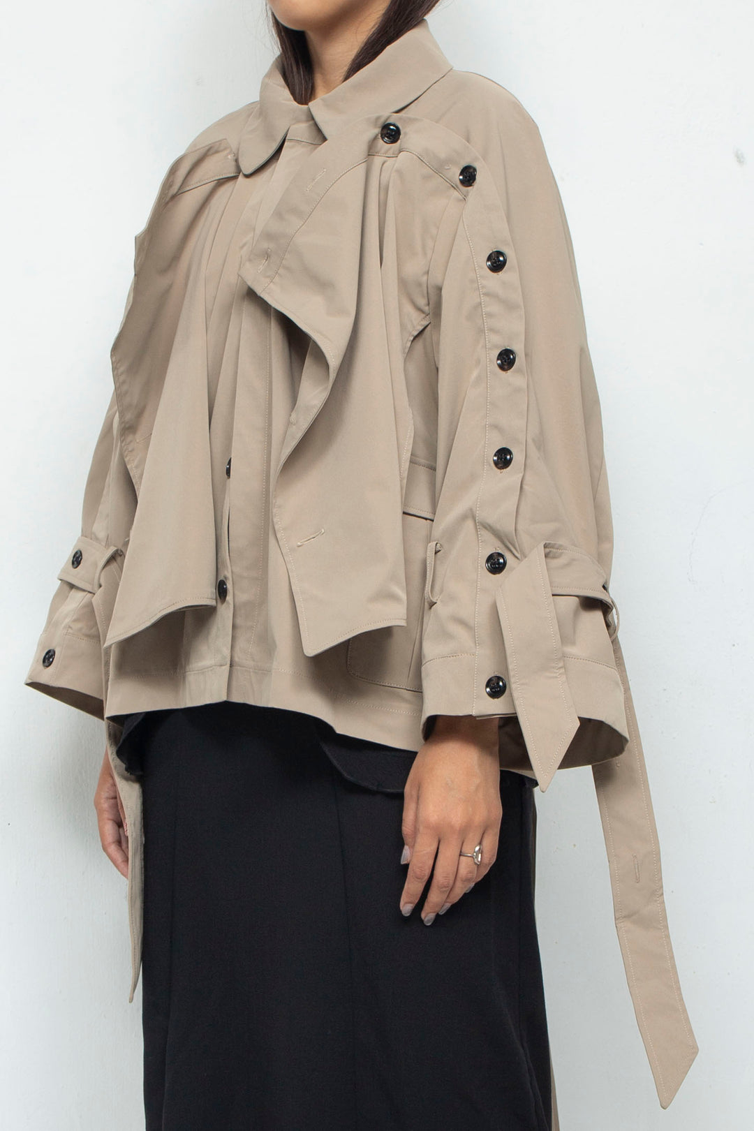 2way short trench coat Beige