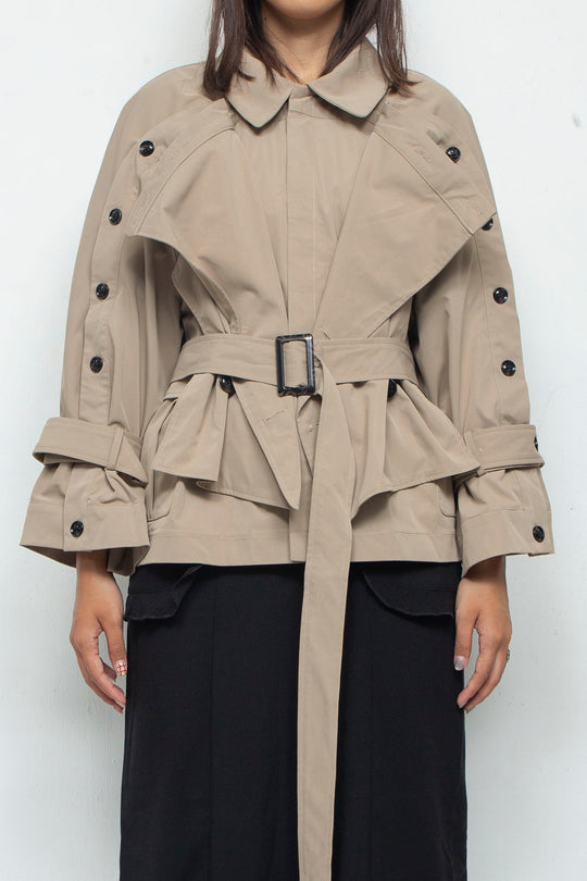 2way short trench coat Beige