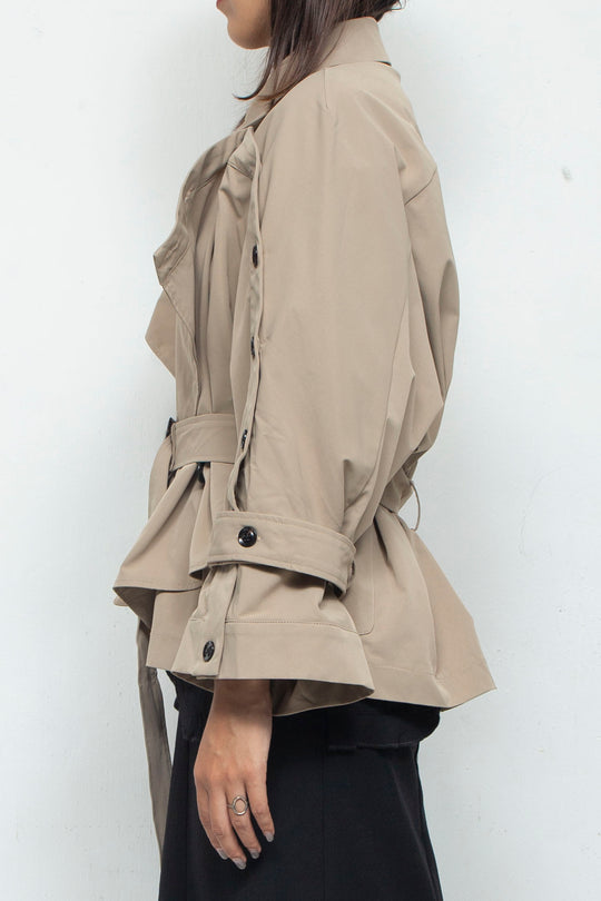 2way short trench coat Beige