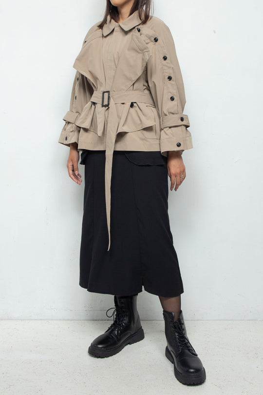 2way short trench coat Beige