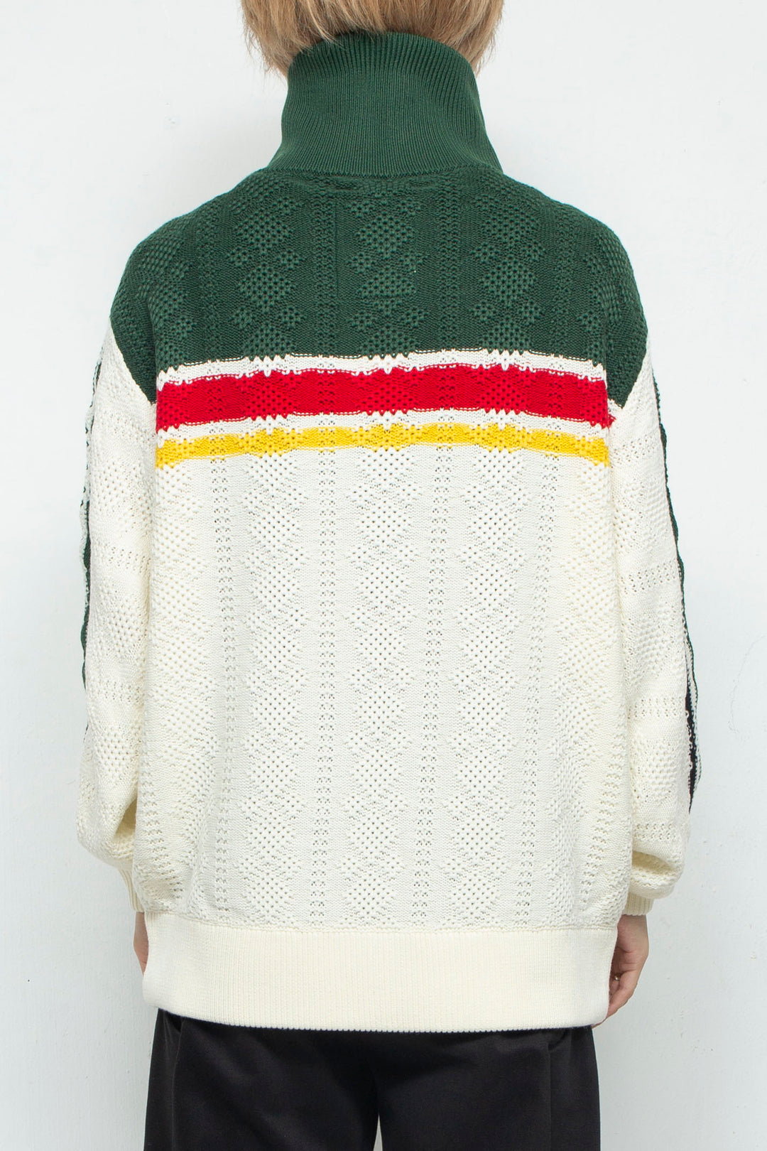 KNITTING TRACK JACKET  OFF WHITE