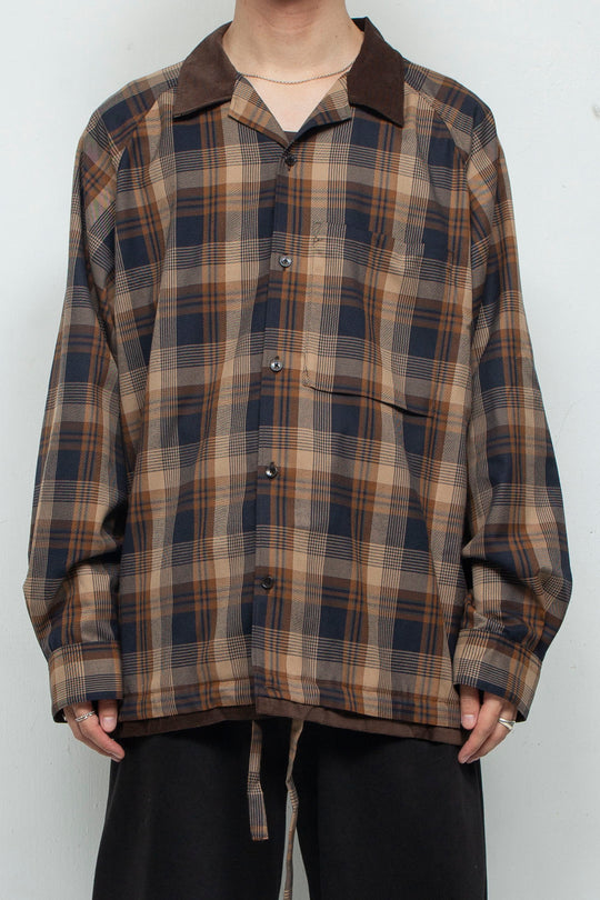 Ventilation Cleric Check Shirts Blouson BROWN