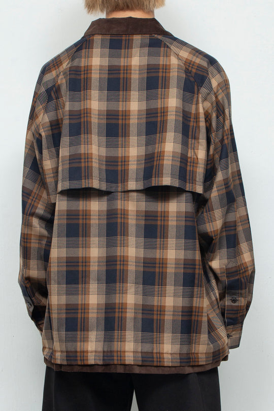 Ventilation Cleric Check Shirts Blouson BROWN