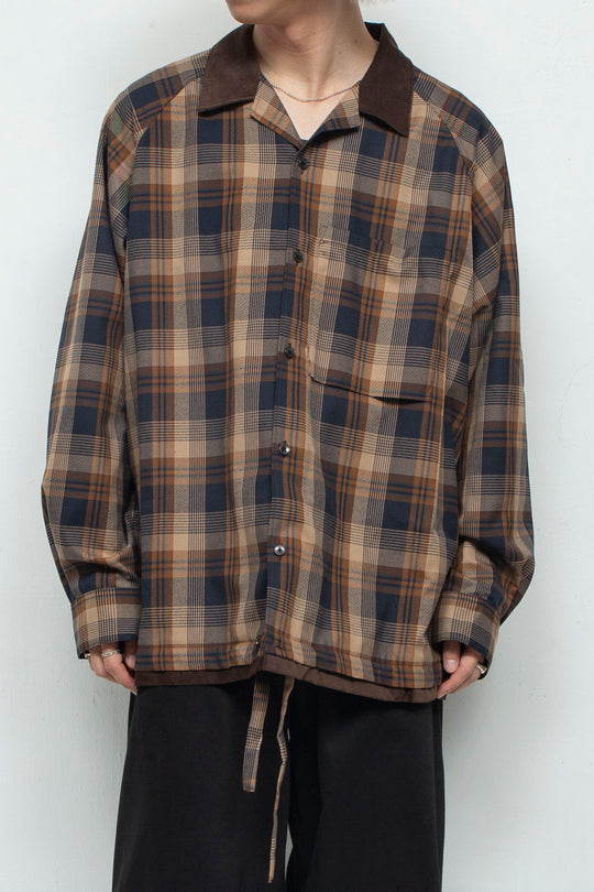 Ventilation Cleric Check Shirts Blouson BROWN