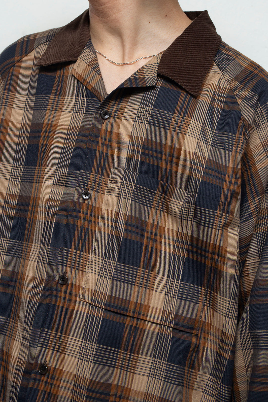 Ventilation Cleric Check Shirts Blouson BROWN