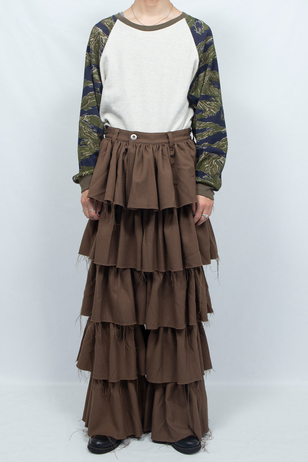 Tiered Frill Pants BROWN