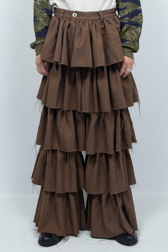 Tiered Frill Pants BROWN