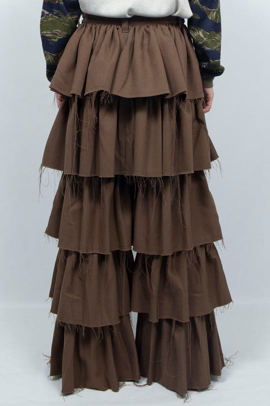 Tiered Frill Pants BROWN