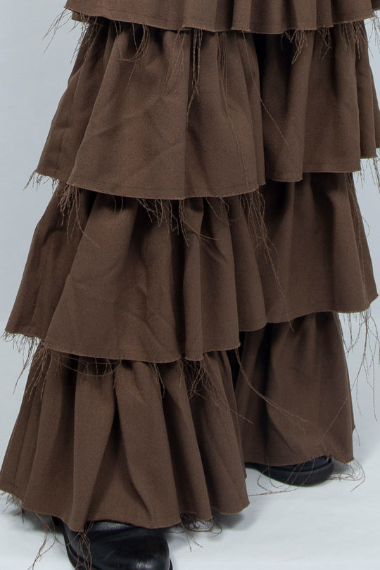 Tiered Frill Pants BROWN