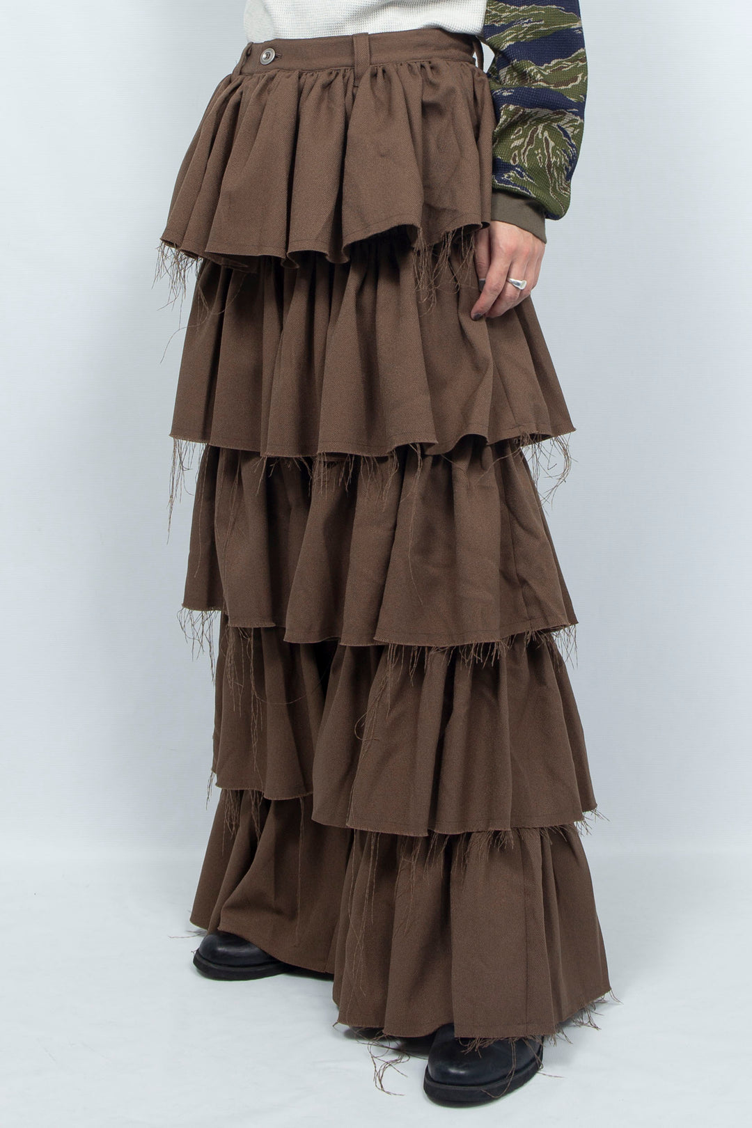 Tiered Frill Pants BROWN