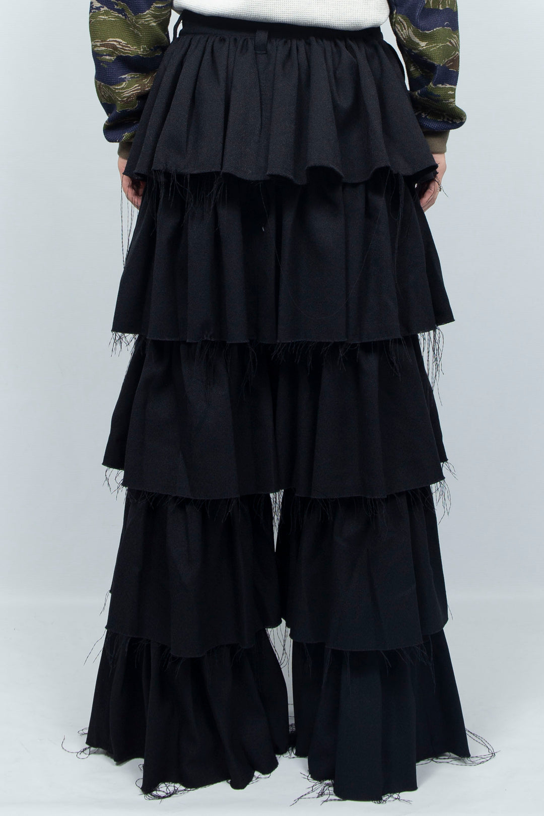 Tiered Frill Pants BLACK