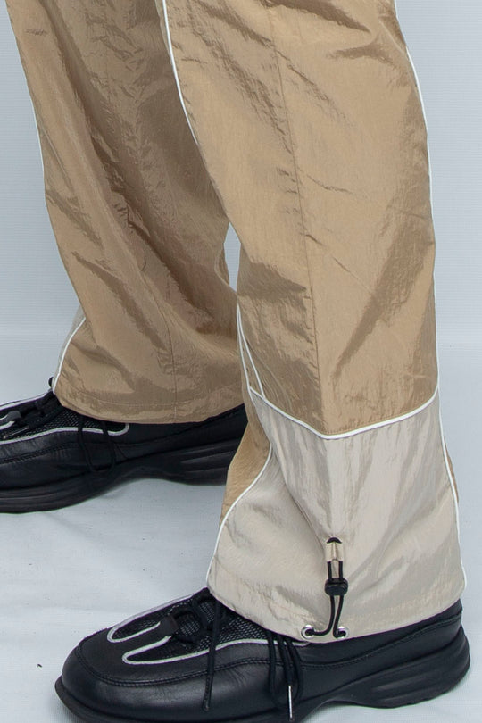 Nylon Line Pants Beige