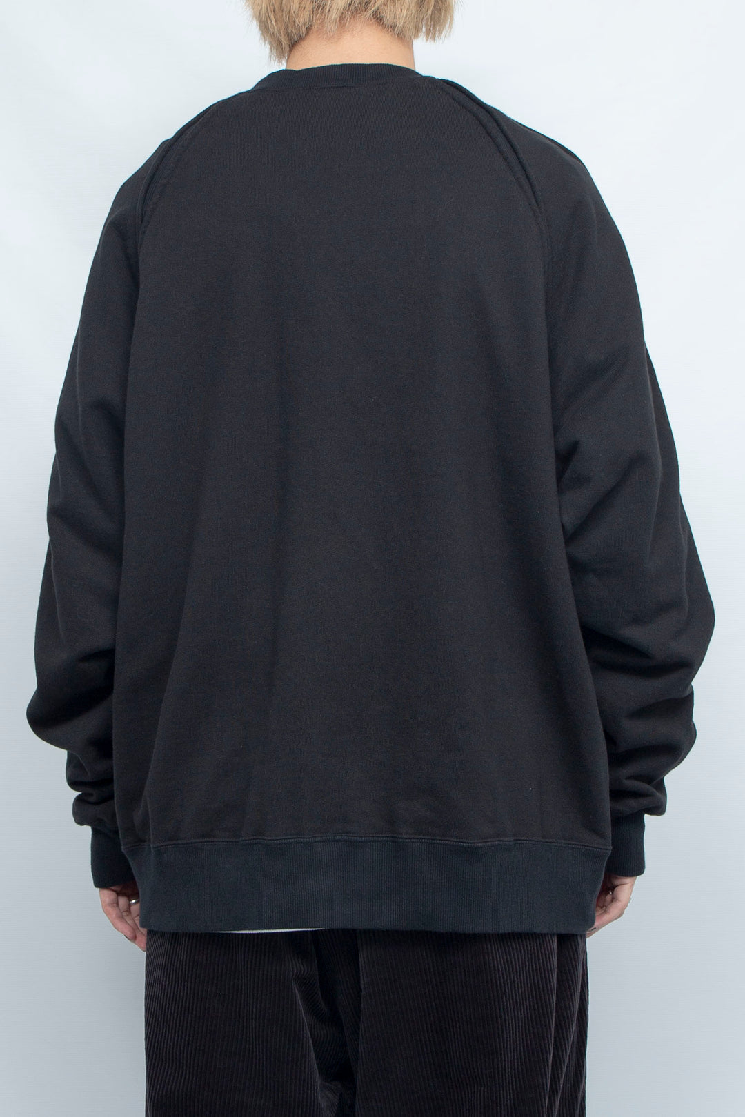 Full-zip Crew neck Sweat Black