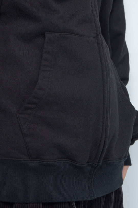 Full-zip Crew neck Sweat Black