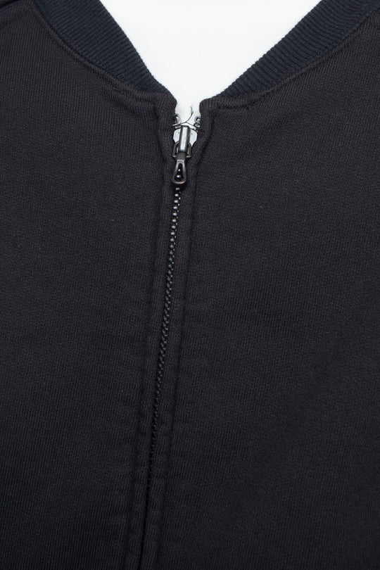 Full-zip Crew neck Sweat Black