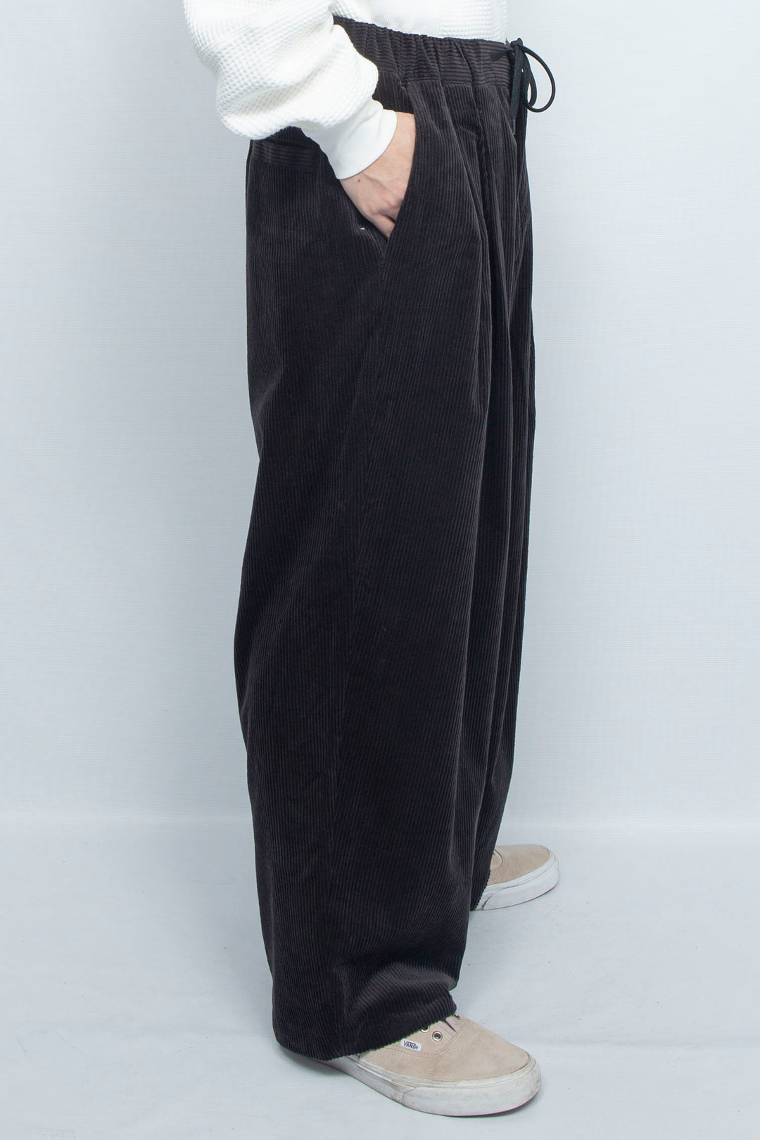 Corduroy Big Baloon Pants Black