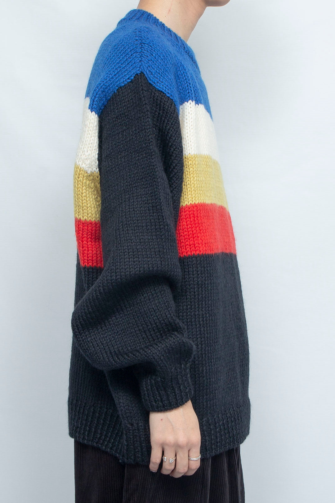 HAND KNITTING SKI SWEATER BLACK