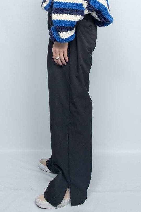 HEM SHIRRING TECH TROUSERS BLACK