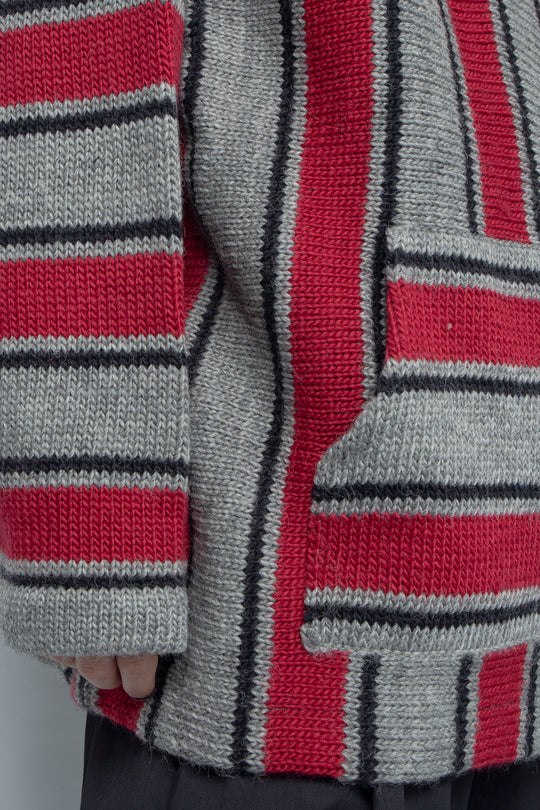 KNITTED MEXICAN HOODIE ASH GRAY