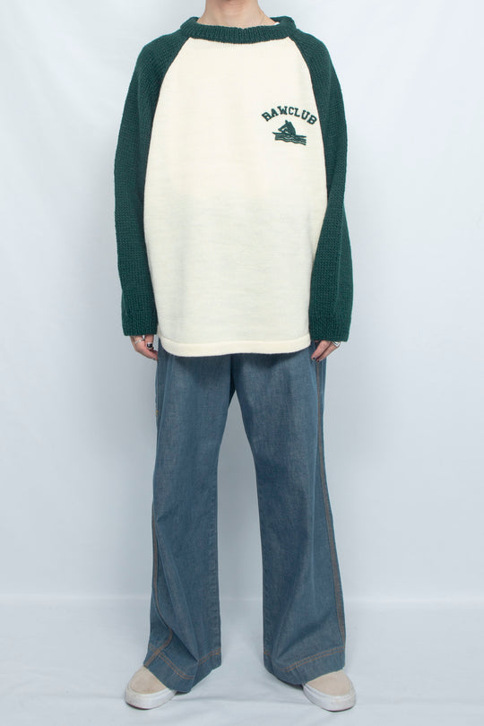 KNIHAND KNITTED RAGLAN TEE DRAK GREEN