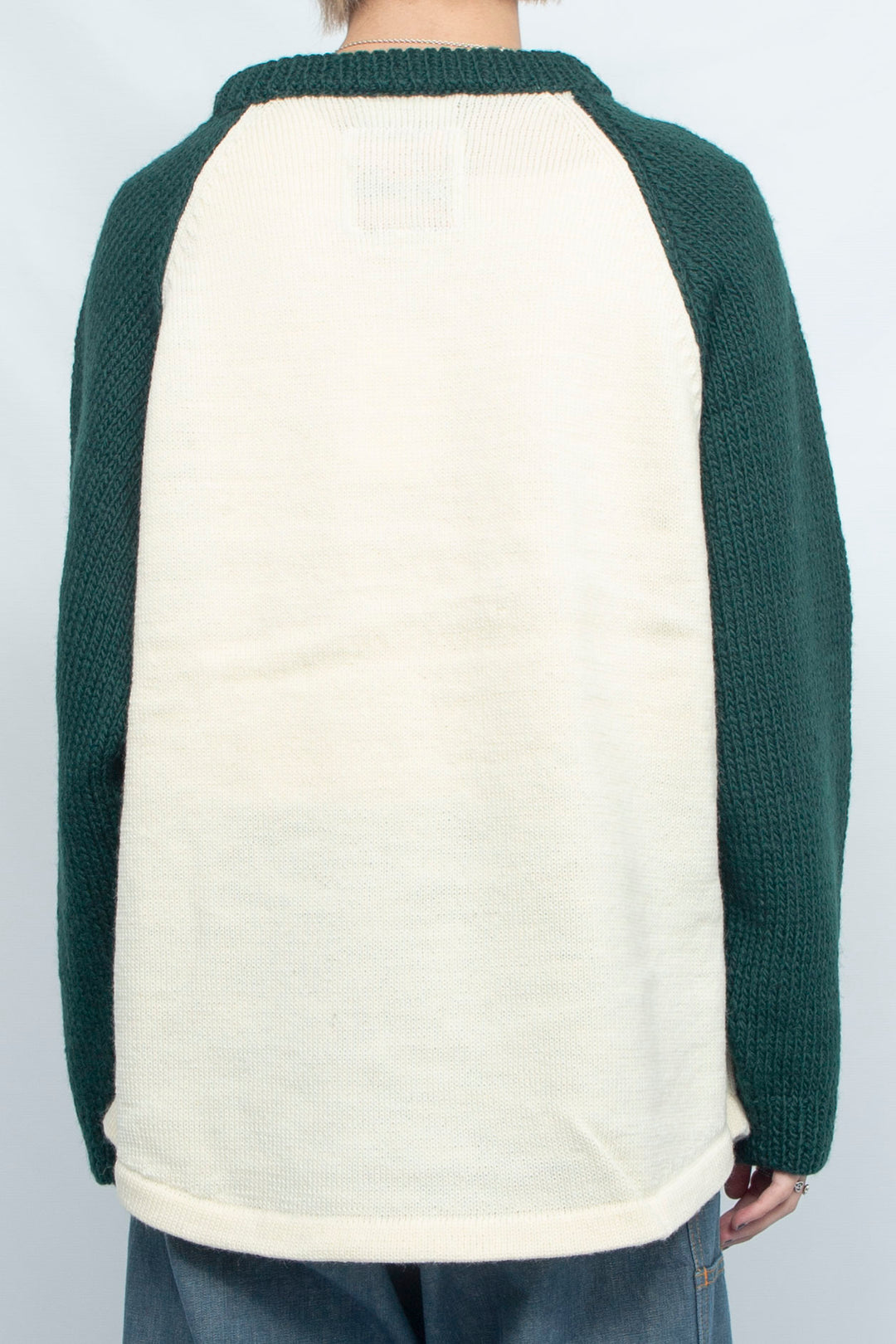 KNIHAND KNITTED RAGLAN TEE DRAK GREEN