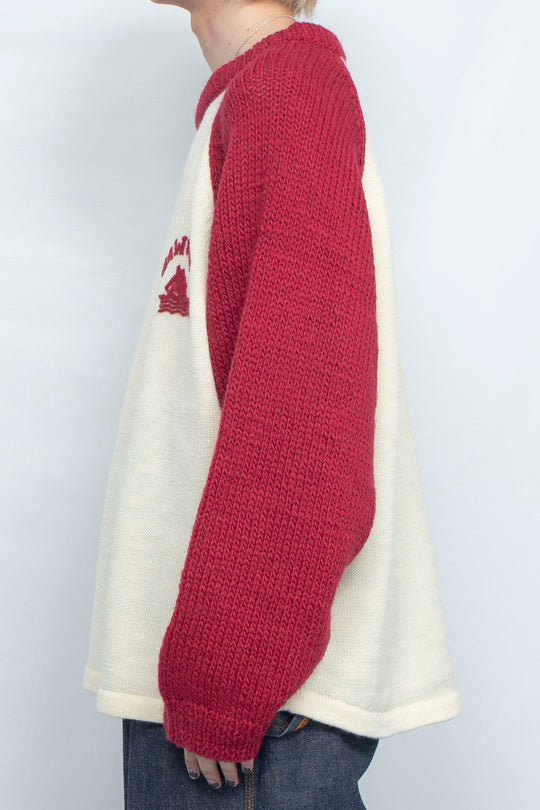 KNIHAND KNITTED RAGLAN TEE RED