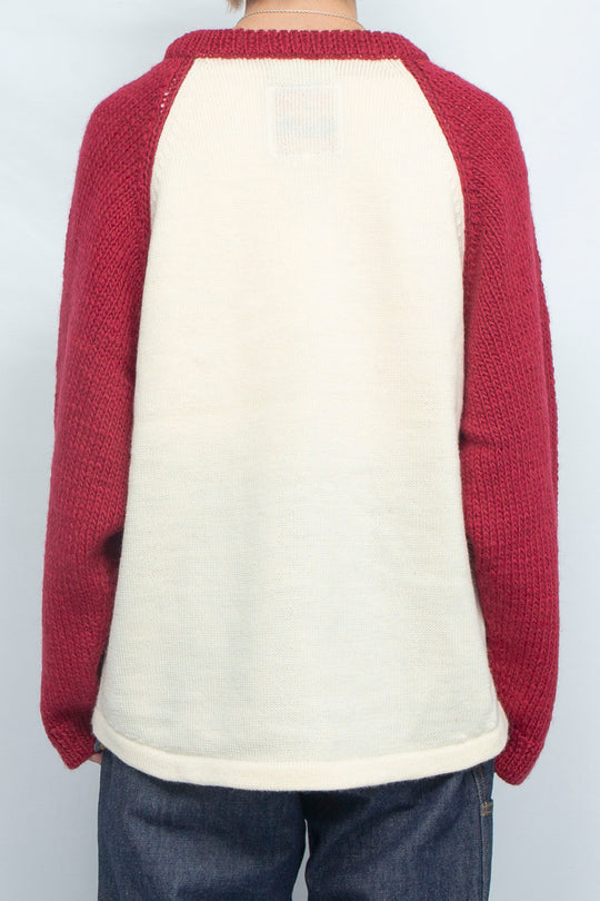 KNIHAND KNITTED RAGLAN TEE RED