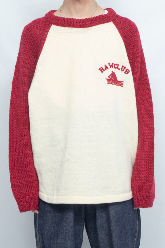 KNIHAND KNITTED RAGLAN TEE RED