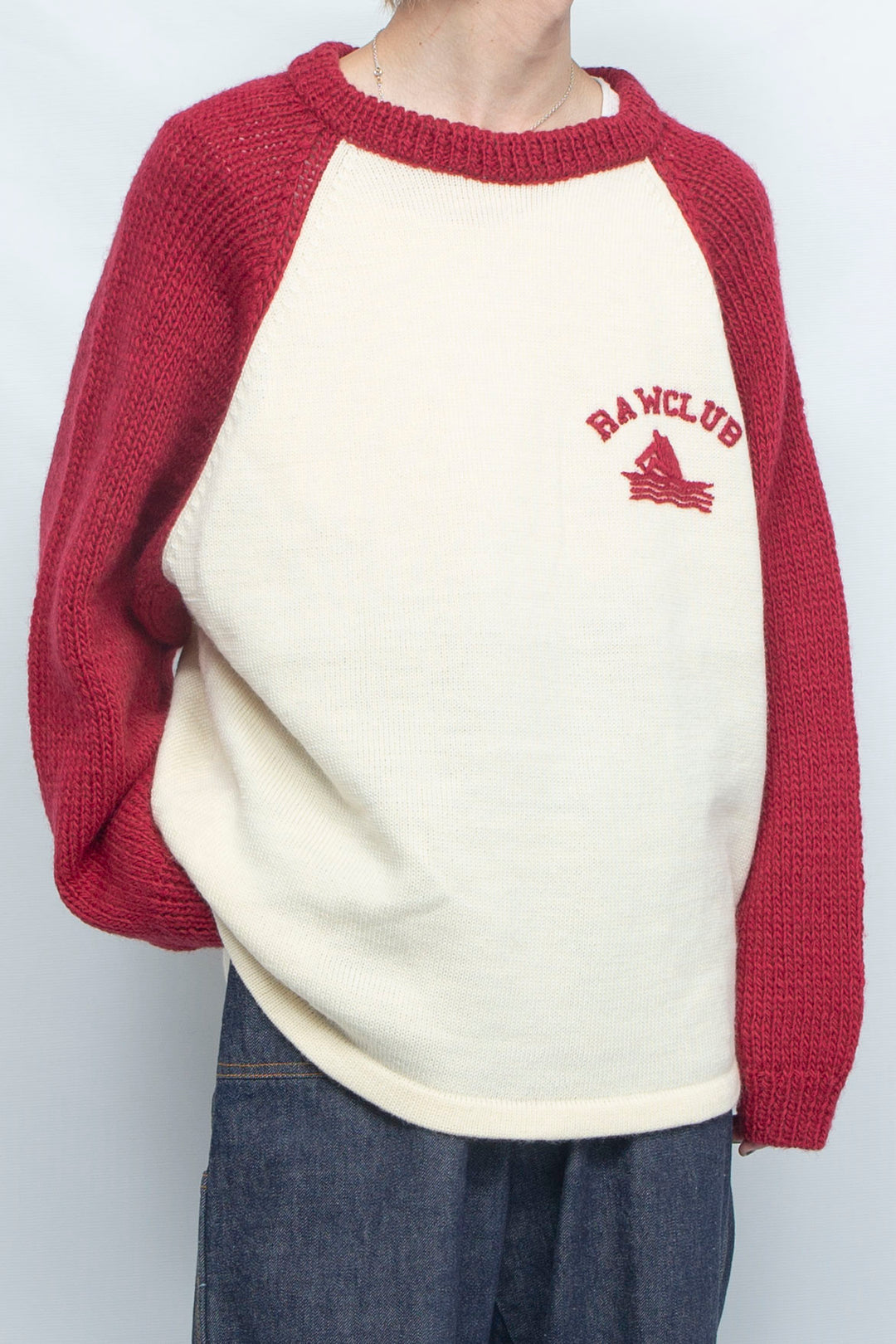 KNIHAND KNITTED RAGLAN TEE RED