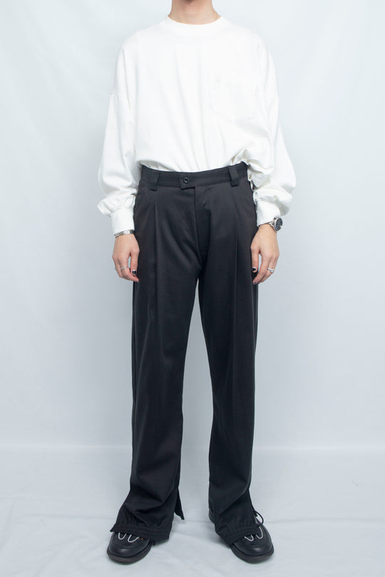 HEM SHIRRING CR TROUSERS BLACK