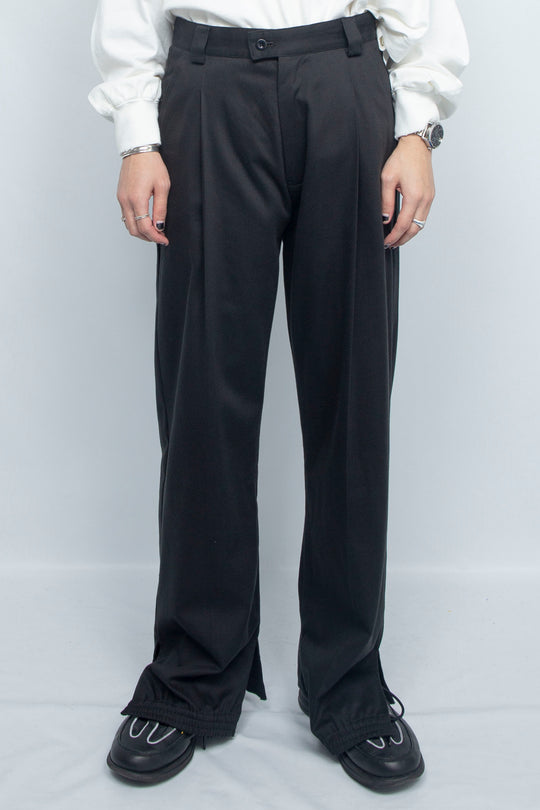 HEM SHIRRING CR TROUSERS BLACK