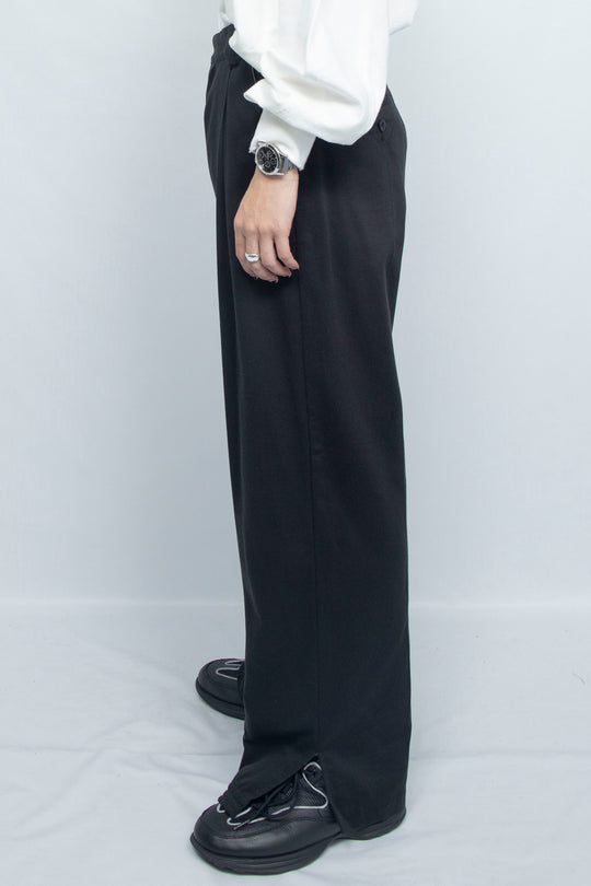 HEM SHIRRING CR TROUSERS BLACK