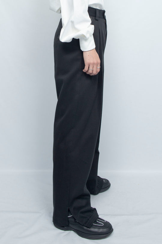 HEM SHIRRING CR TROUSERS BLACK