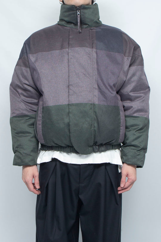 Sunset Check Reversible Down Blouson BLACK