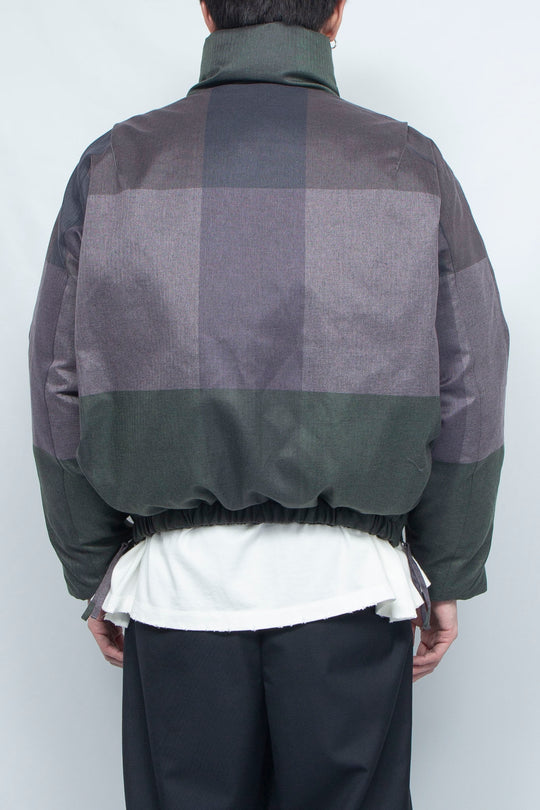 Sunset Check Reversible Down Blouson BLACK