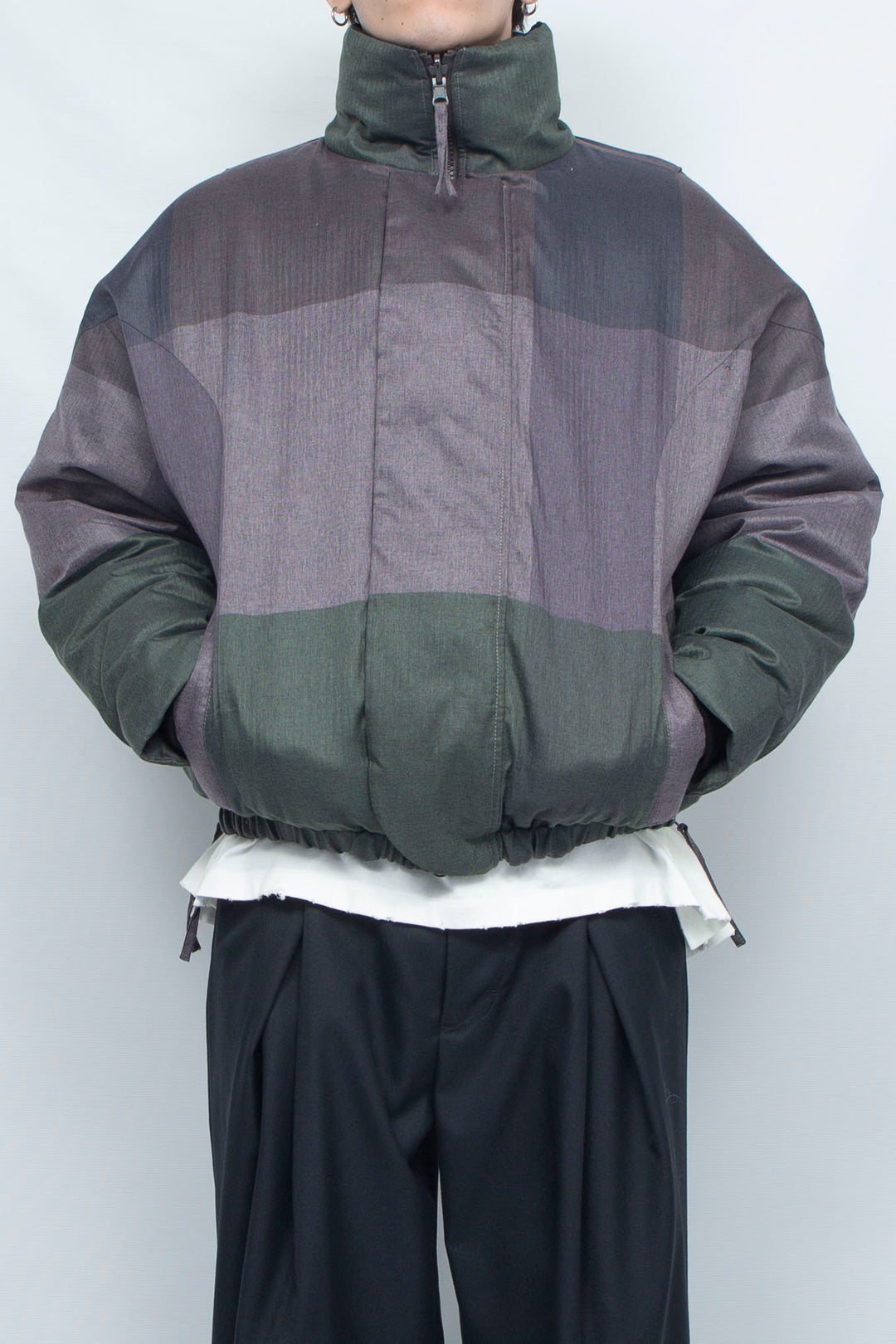 Sunset Check Reversible Down Blouson BLACK