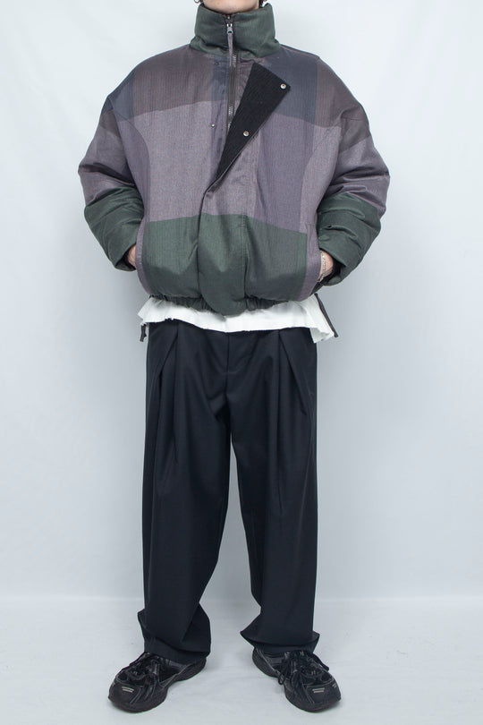 Sunset Check Reversible Down Blouson BLACK