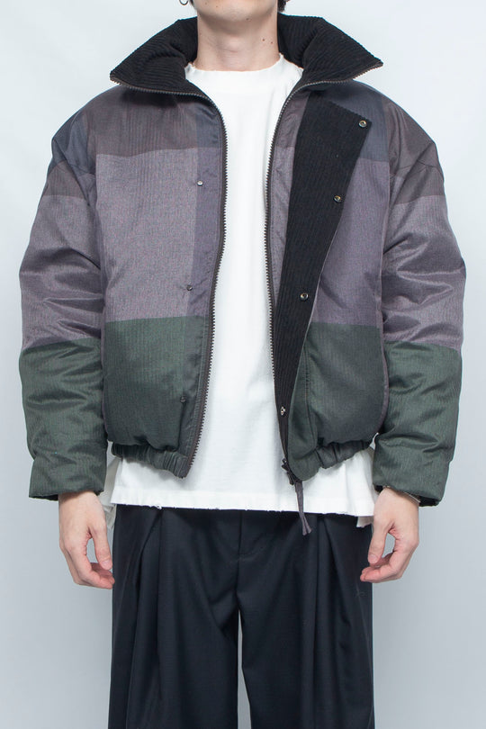 Sunset Check Reversible Down Blouson BLACK