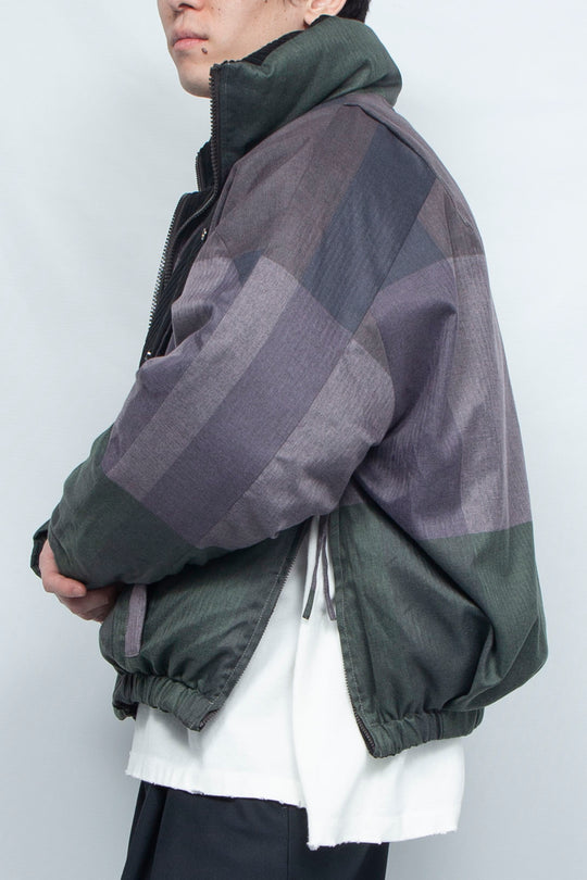 Sunset Check Reversible Down Blouson BLACK