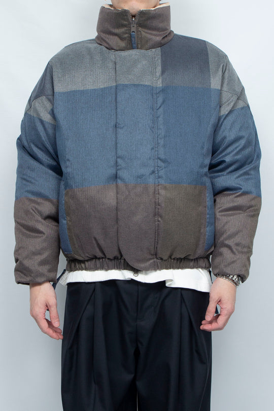 Sunset Check Reversible Down Blouson BEIGE