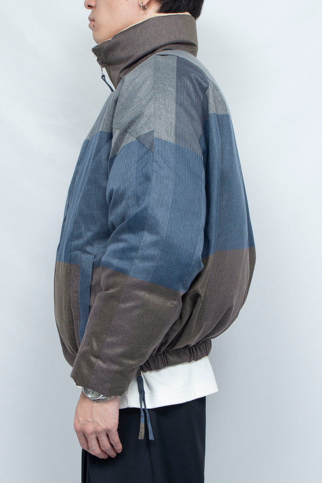 Sunset Check Reversible Down Blouson BEIGE